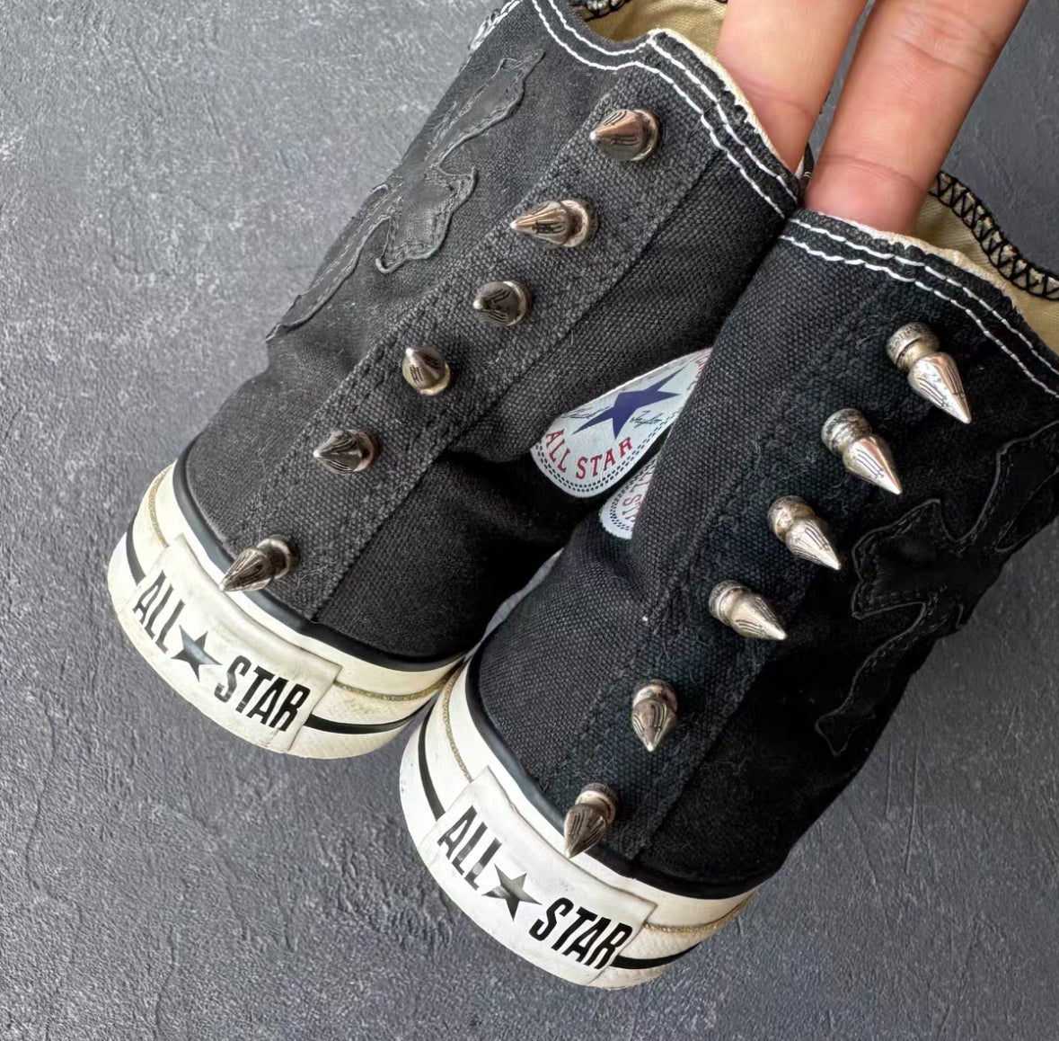 Chrome Hearts x Converse Cross Patch & Bullet Spike Chuck Taylor Sneakers