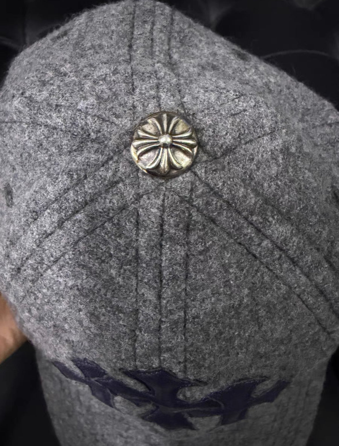 Chrome Hearts Cashmere Cross Patch Baseball Cap