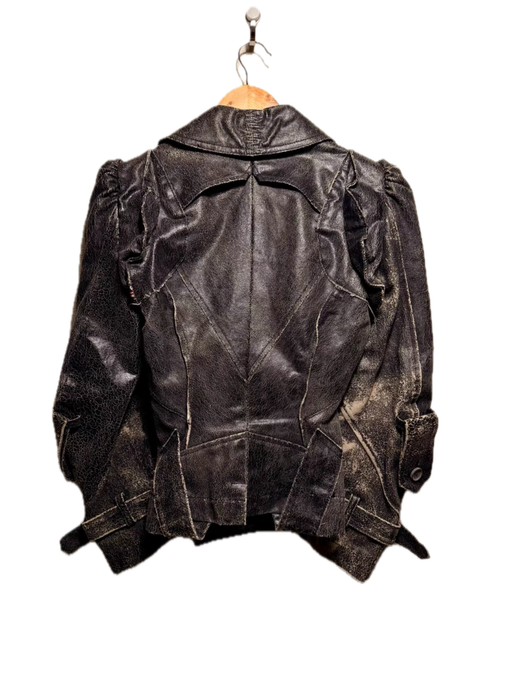 Junya Watanabe AD2005 Cracked Deconstructed Moto Leather Jacket