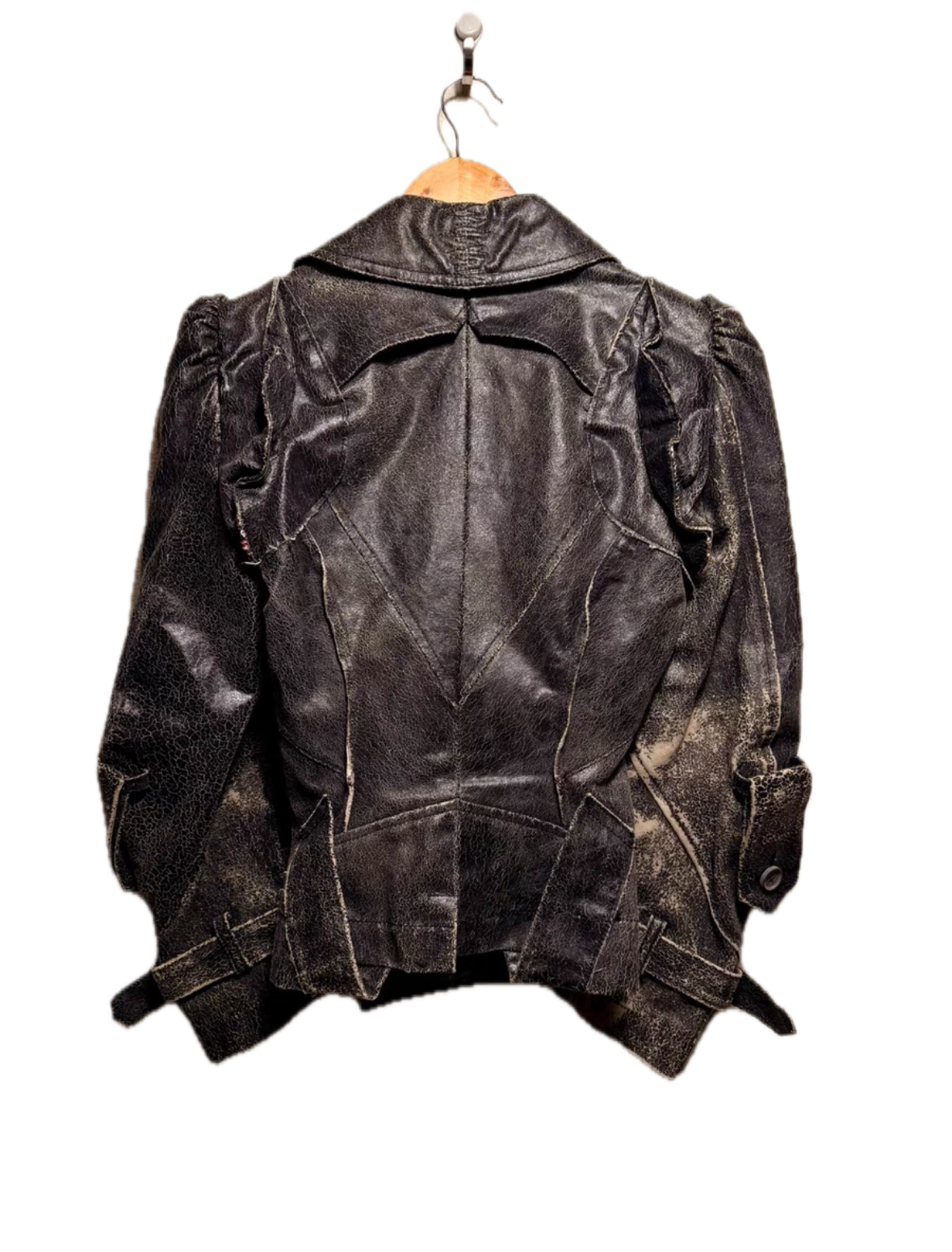 Junya Watanabe AD2005 Cracked Deconstructed Moto Leather Jacket