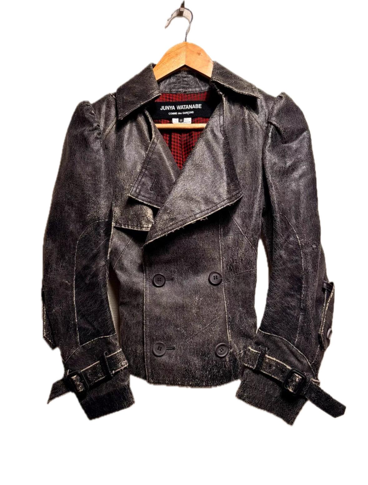 Junya Watanabe AD2005 Cracked Deconstructed Moto Leather Jacket