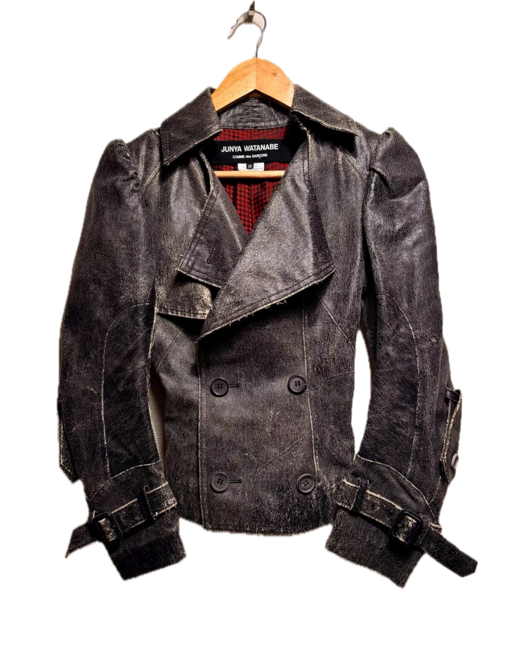 Junya Watanabe AD2005 Cracked Deconstructed Moto Leather Jacket