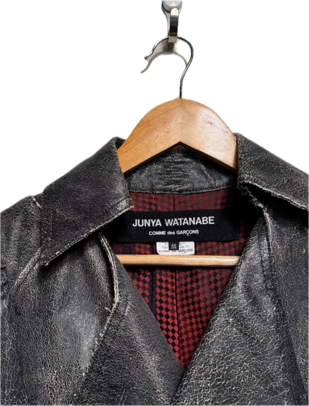 Junya Watanabe AD2005 Cracked Deconstructed Moto Leather Jacket