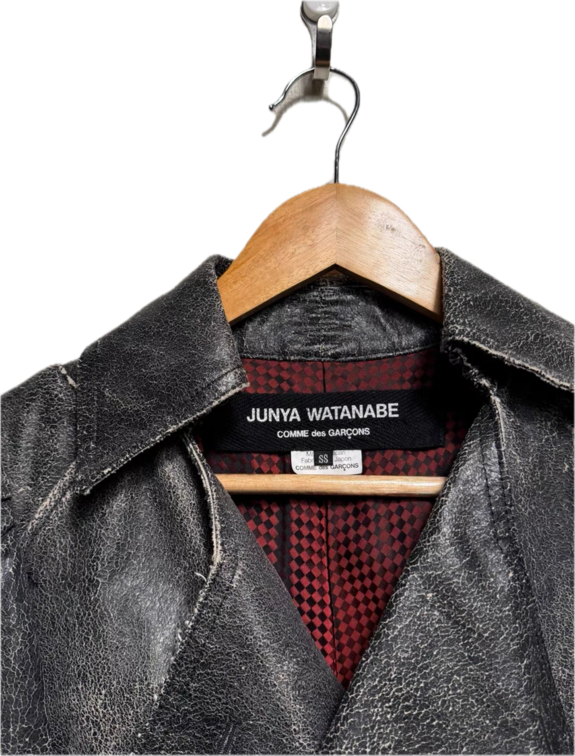 Junya Watanabe AD2005 Cracked Deconstructed Moto Leather Jacket
