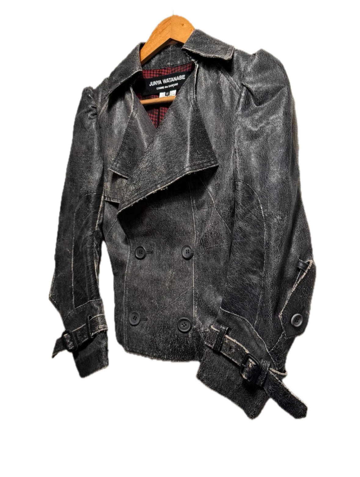 Junya Watanabe AD2005 Cracked Deconstructed Moto Leather Jacket
