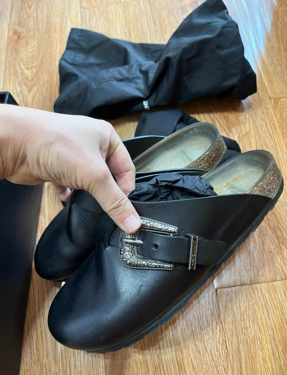 Saint Laurent x Birkenstock Western Clog Slides