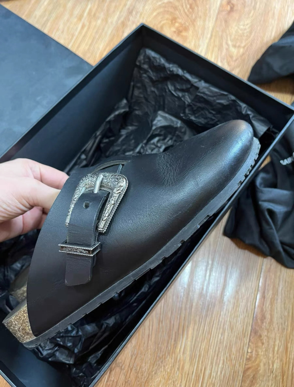 Saint Laurent x Birkenstock Western Clog Slides