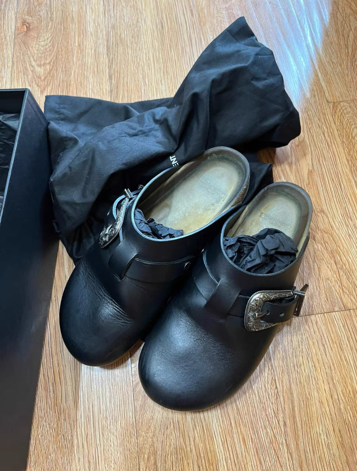 Saint Laurent x Birkenstock Western Clog Slides