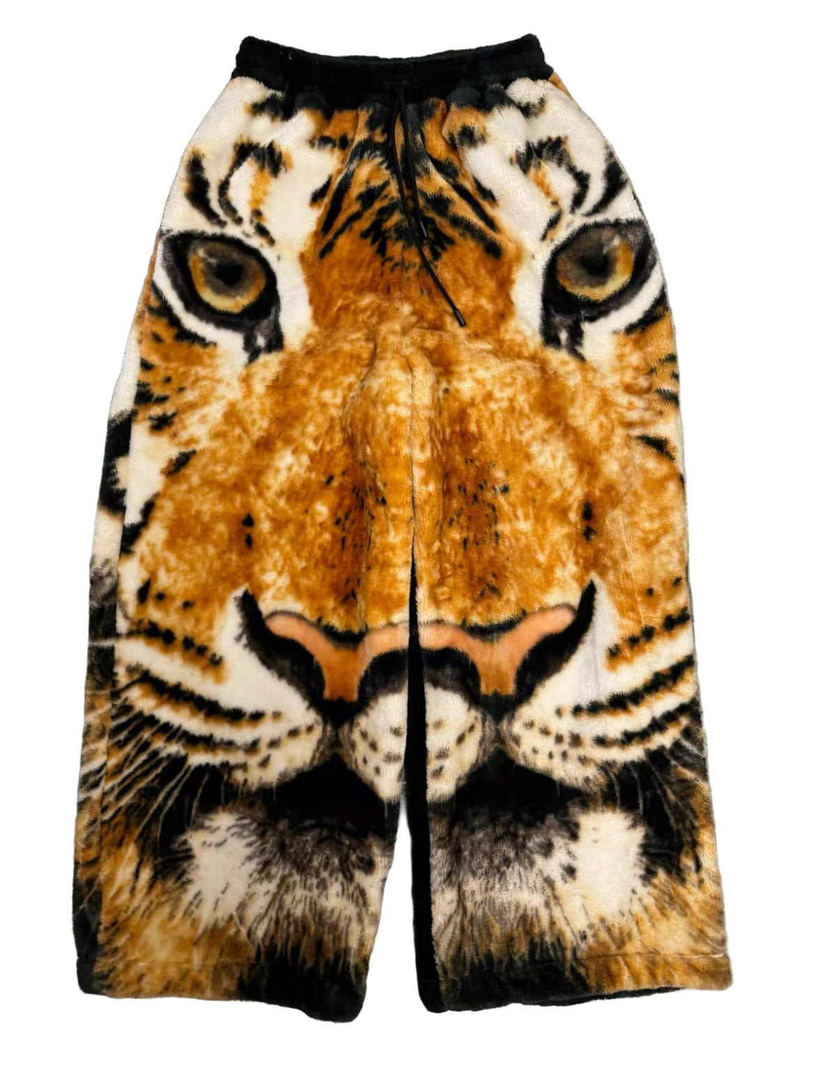 LUU DAN Tiger Print Wide-Leg Elastic Waist Trousers