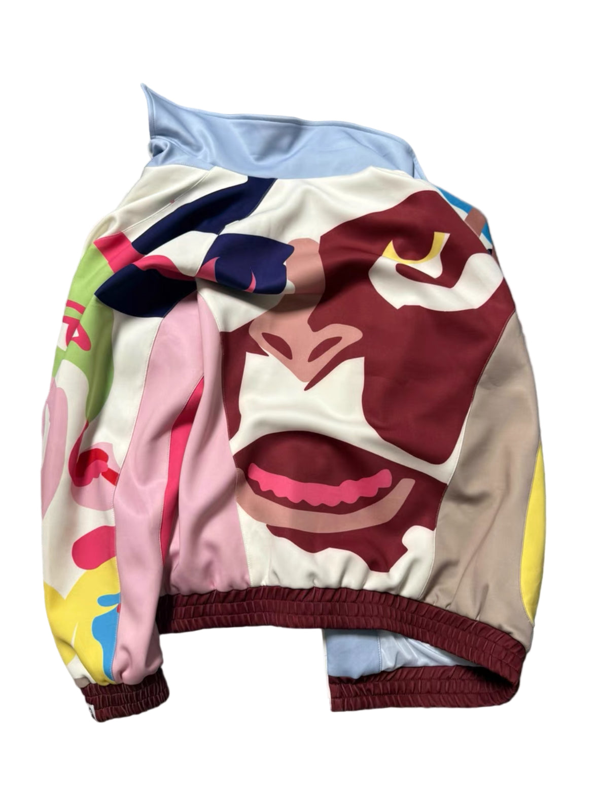 KidSuper x A Bathing Ape Color-Blocked Satin Leather Jacket
