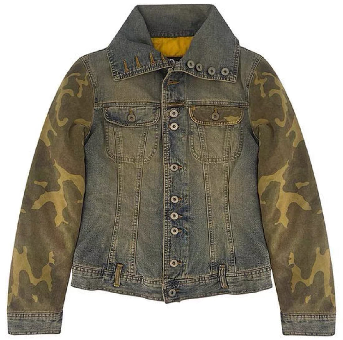 Dolce & Gabbana Camo Stand Collar Denim Jacket