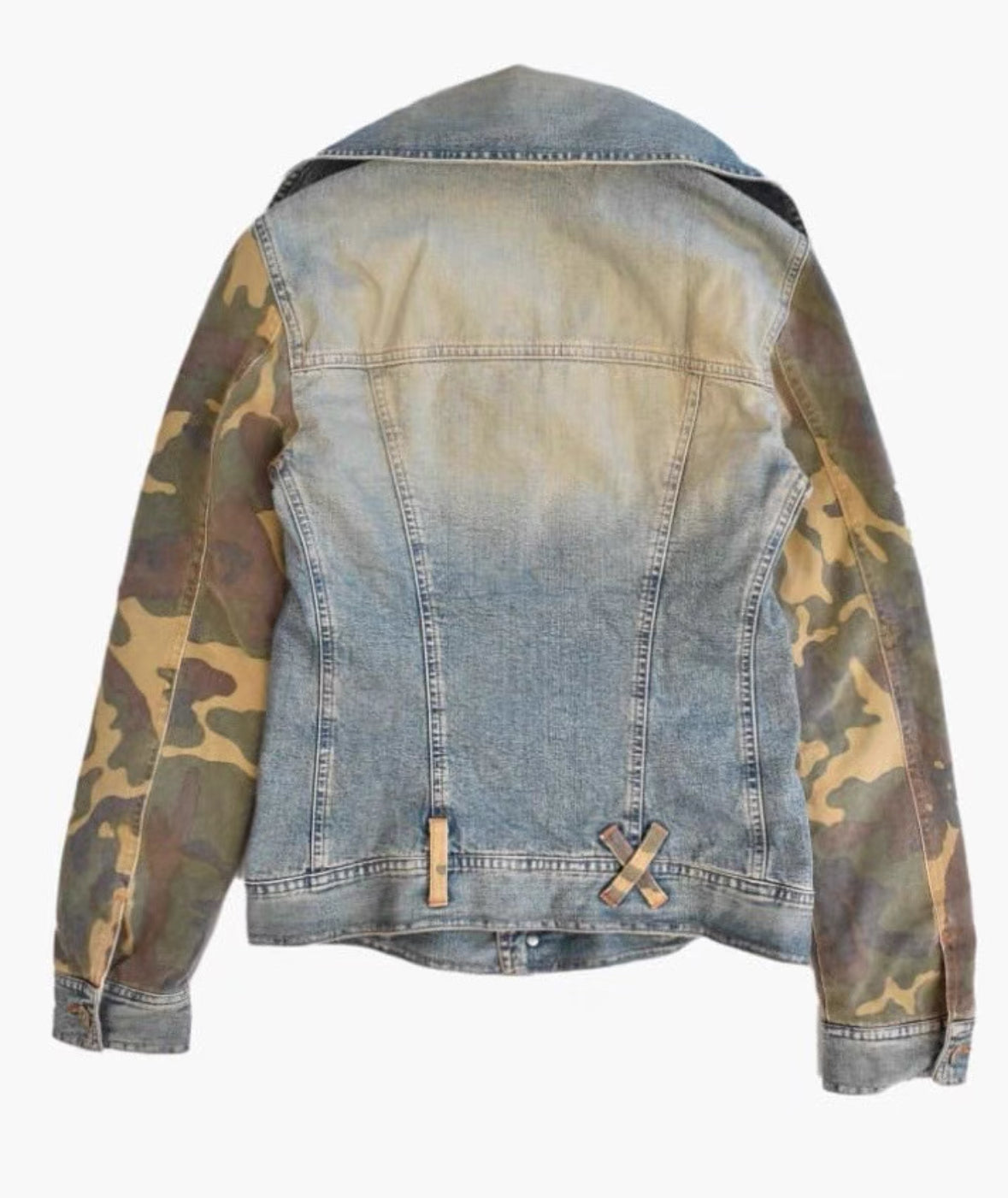 Dolce & Gabbana Camo Stand Collar Denim Jacket