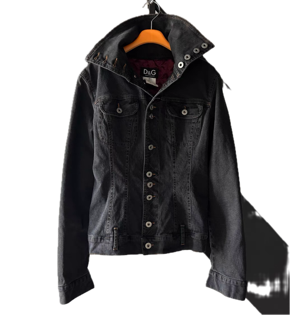 Dolce & Gabbana Black Stand Collar Denim Jacket