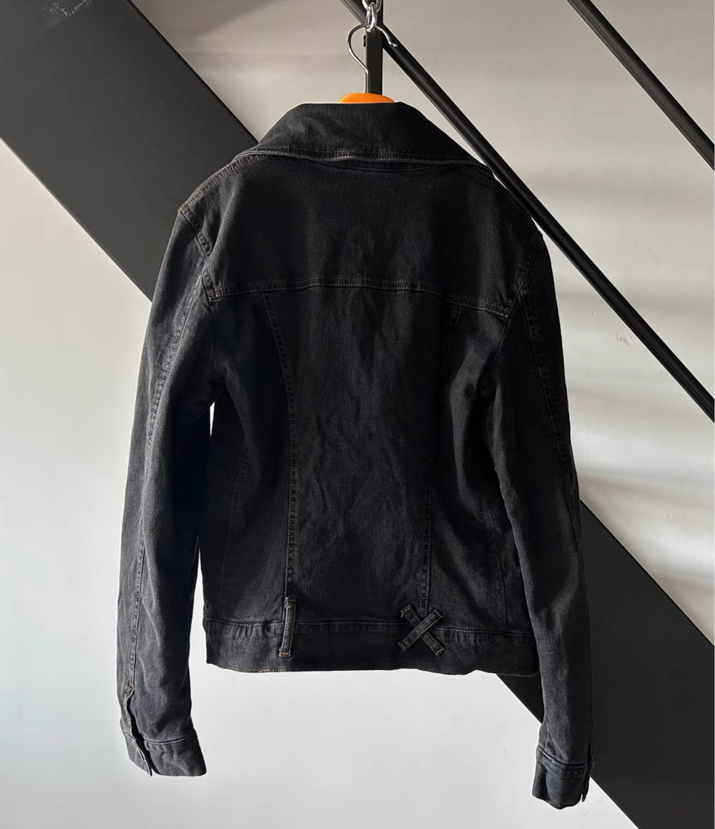 Dolce & Gabbana Black Stand Collar Denim Jacket