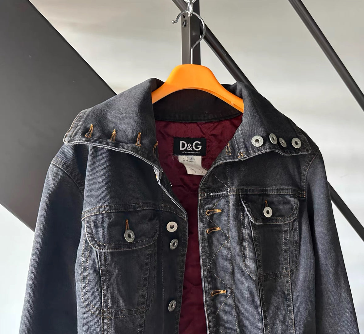 Dolce & Gabbana Black Stand Collar Denim Jacket