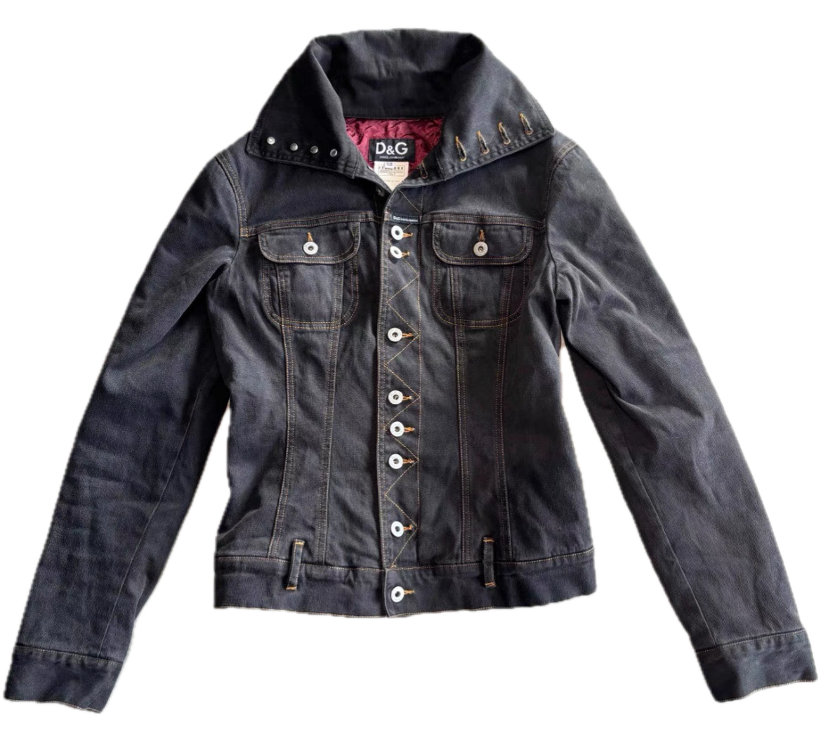 Dolce & Gabbana Black Stand Collar Denim Jacket