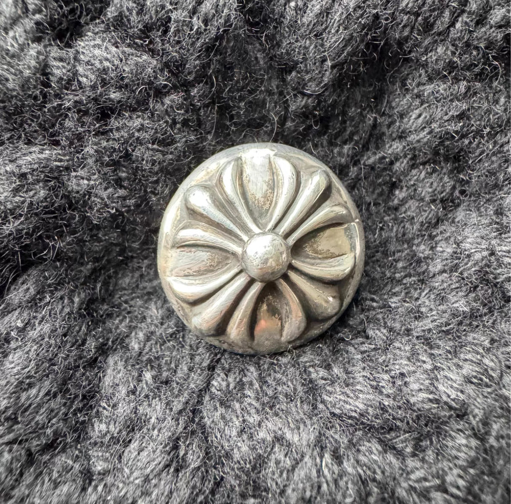 Chrome Hearts Cashmere Beanie with Cross Patch & Silver Hardware