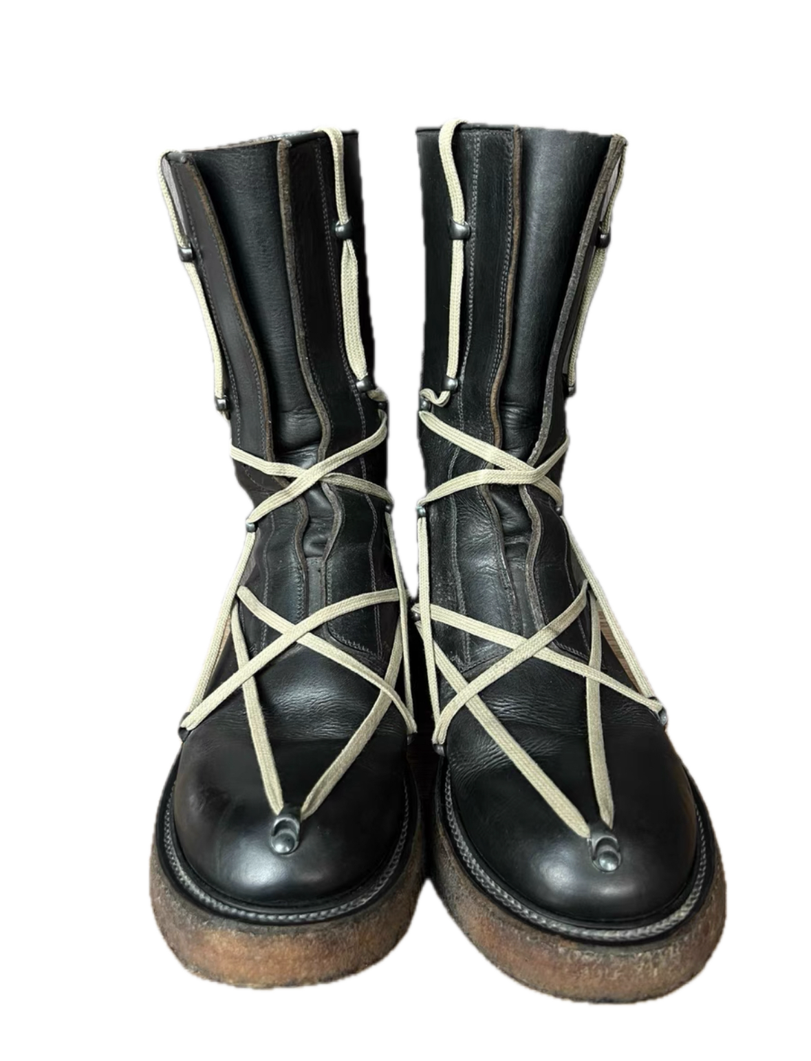Rick Owens FW17 “Pentagram Lace”Original Runway Release Combat Boots