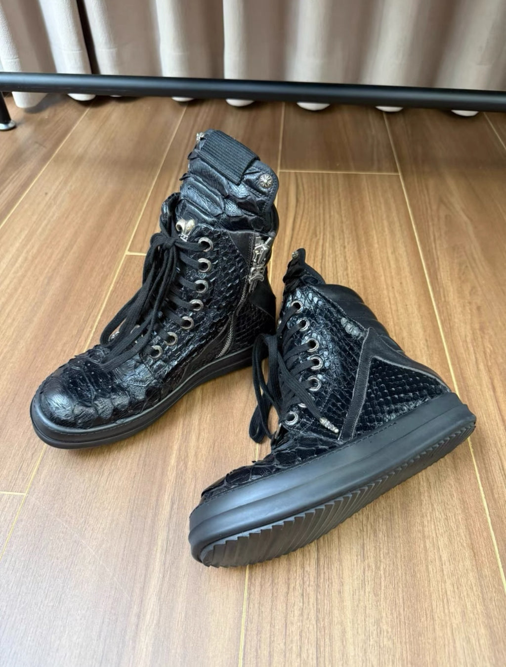 Chrome Hearts x Rick Owens Snakeskin Inverted-Triangle Geobasket