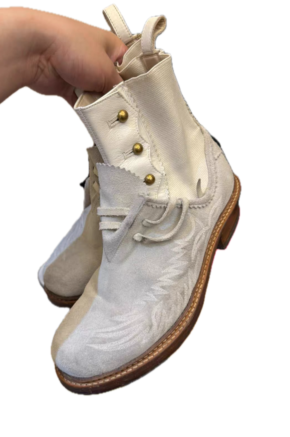 Number (N)ine SS09 Suede Boots (White)