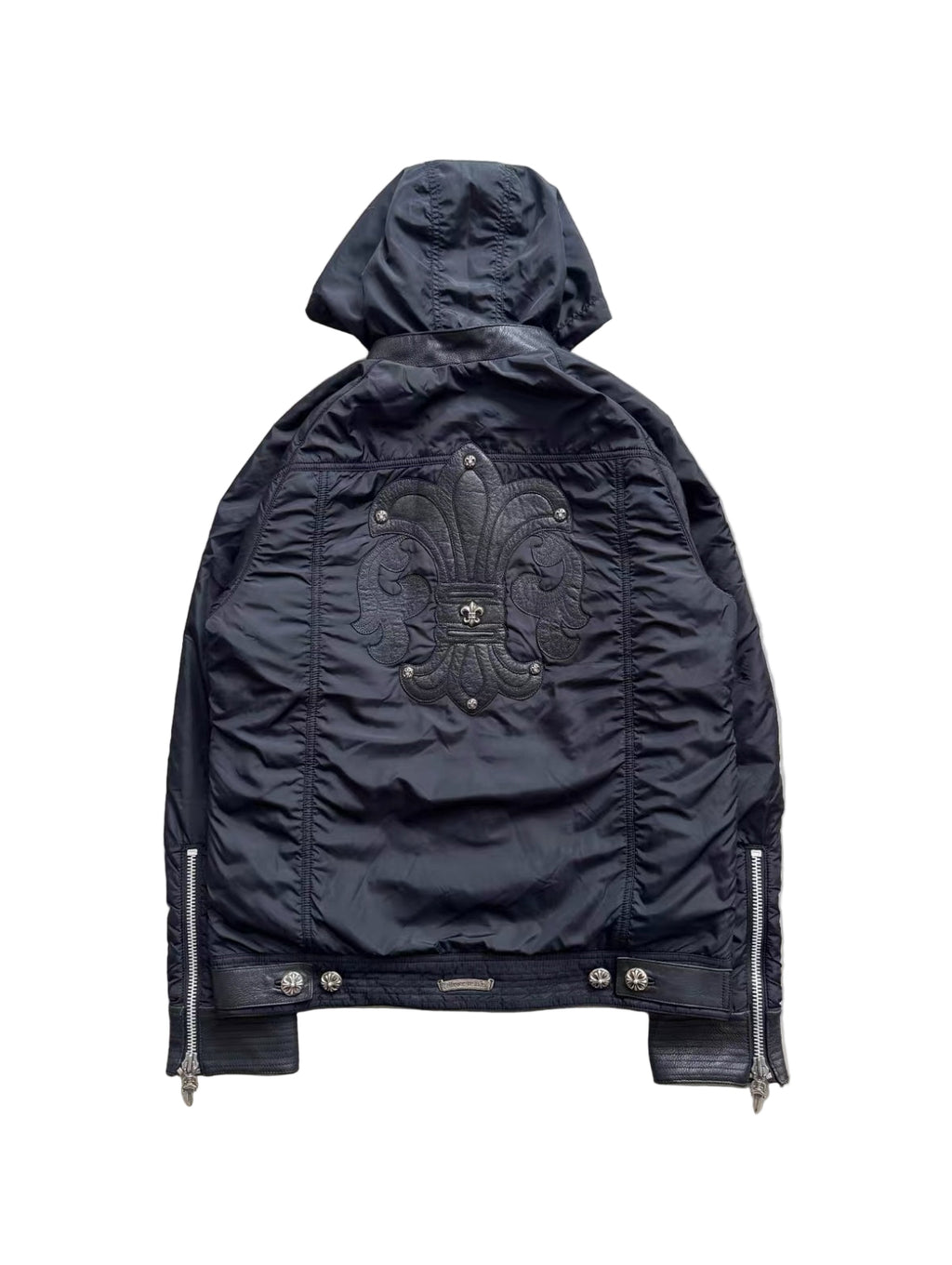 Chrome Hearts Nylon Leather Patch Scouting Cross Zip Jacket