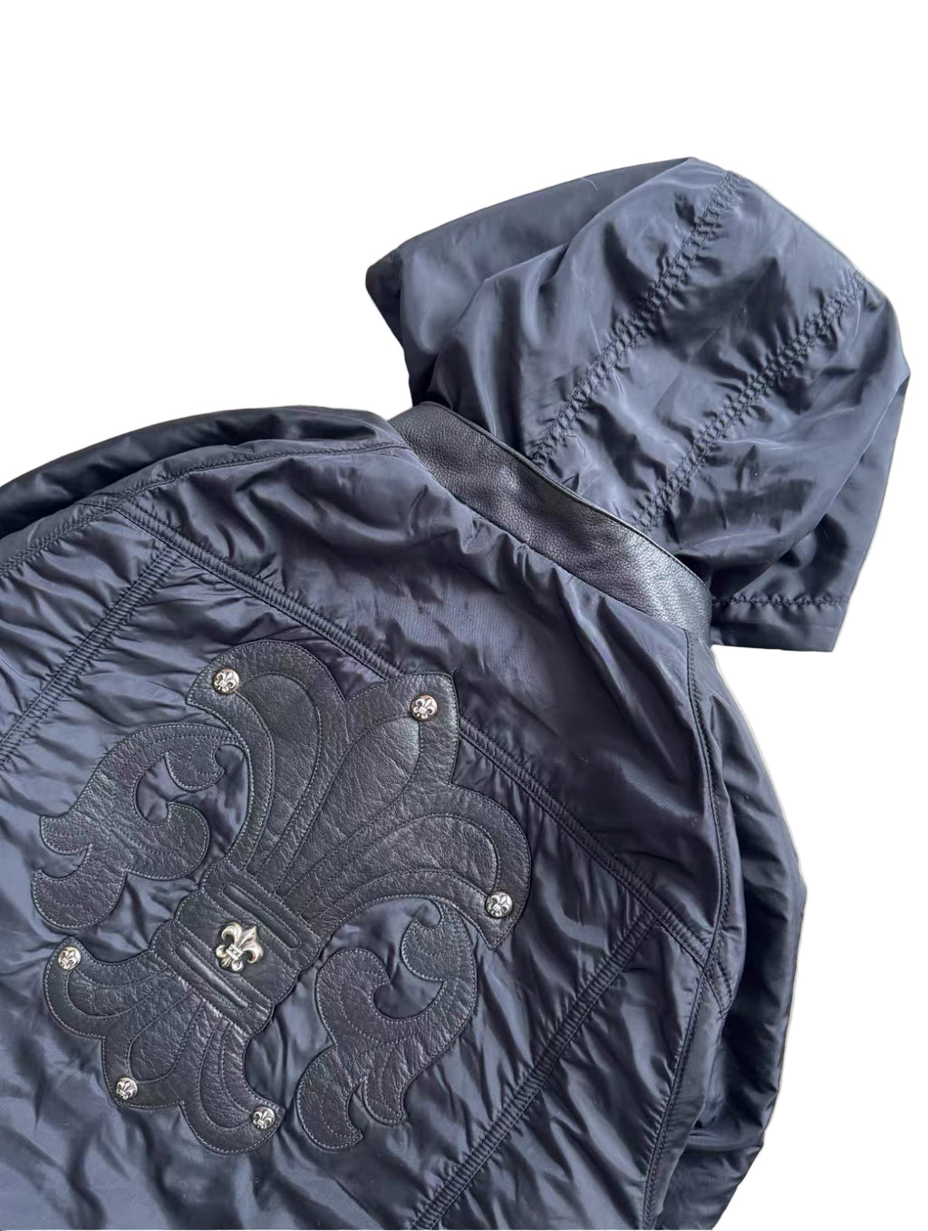 Chrome Hearts Nylon Leather Patch Scouting Cross Zip Jacket