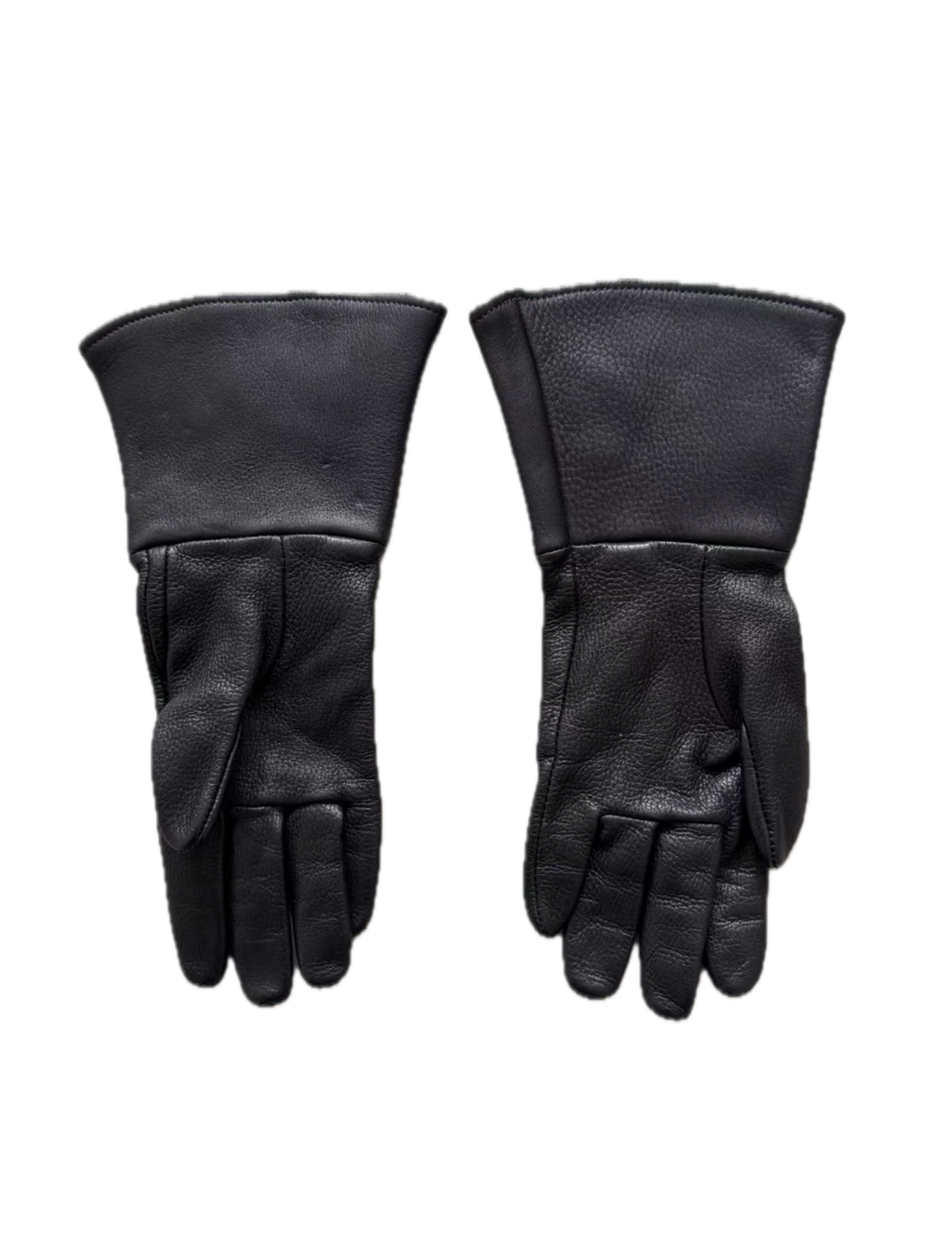 Chrome Hearts Silver Cross Patch Leather Gloves