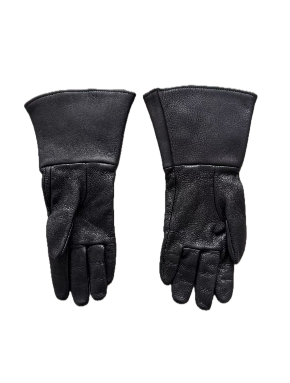 Chrome Hearts Silver Cross Patch Leather Gloves