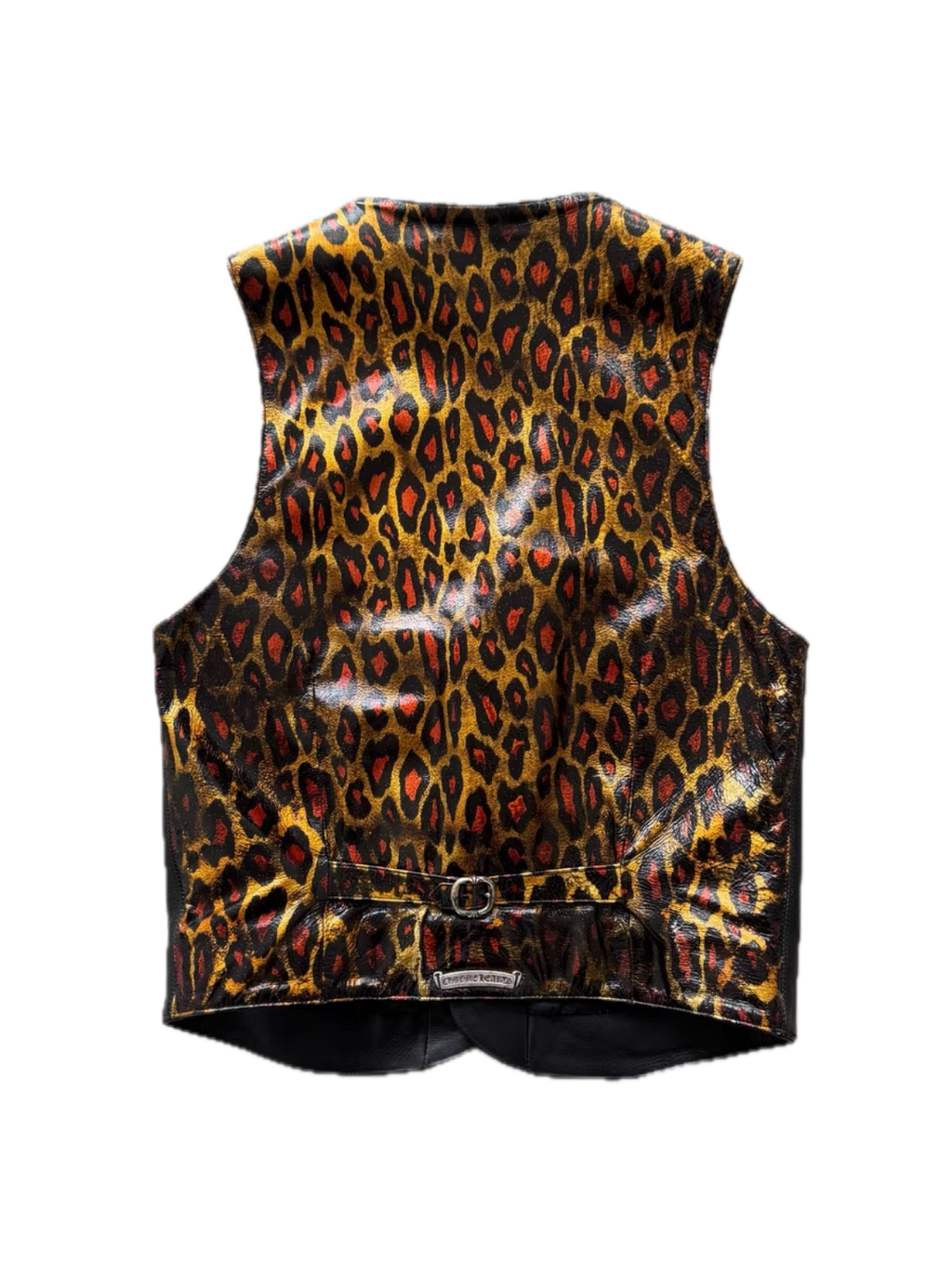 Chrome Hearts Leopard Patent Leather Vest with Multi-Element Buttons