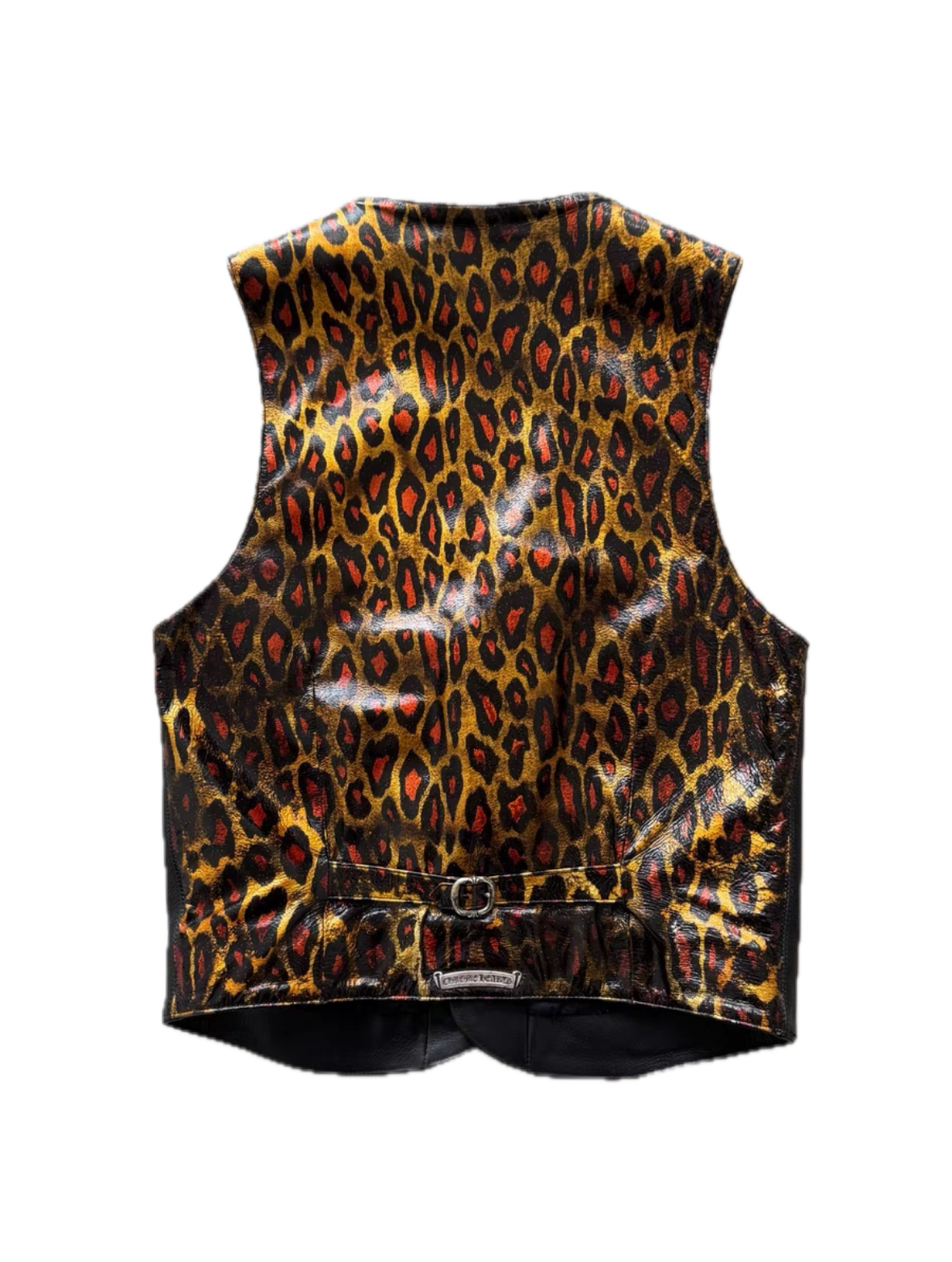 Chrome Hearts Leopard Patent Leather Vest with Multi-Element Buttons