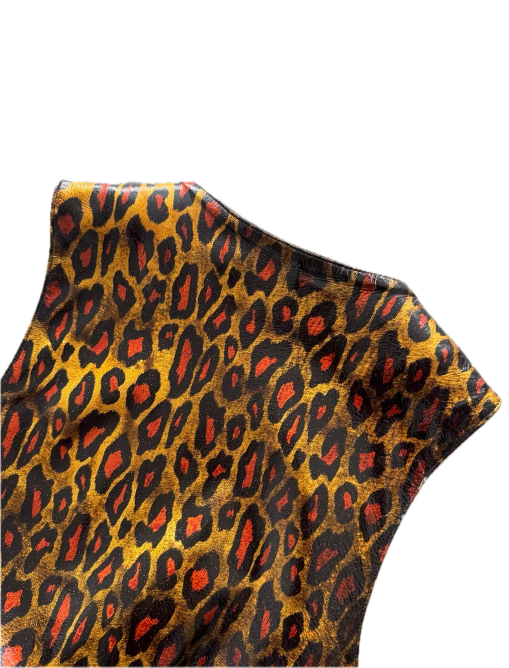 Chrome Hearts Leopard Patent Leather Vest with Multi-Element Buttons