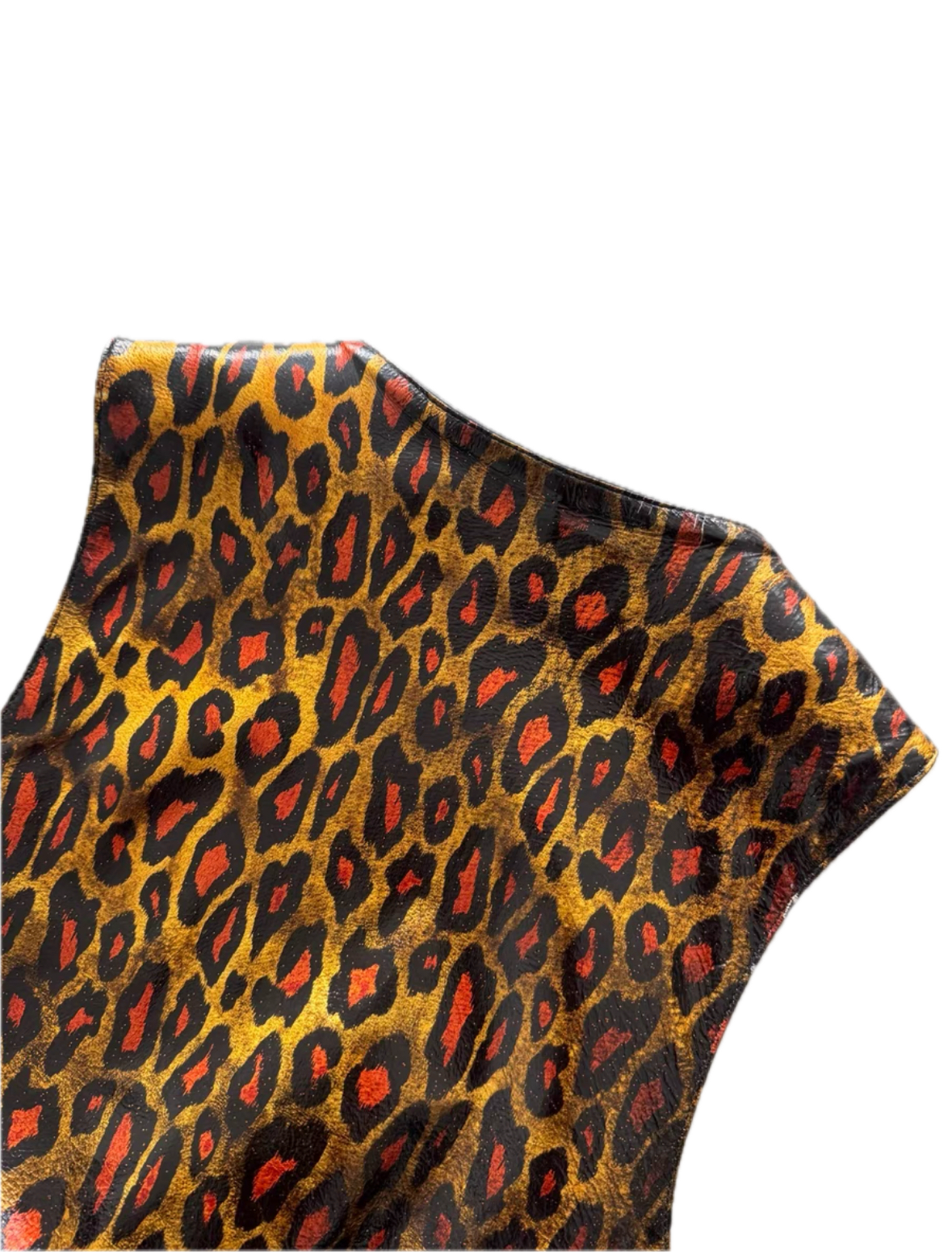 Chrome Hearts Leopard Patent Leather Vest with Multi-Element Buttons