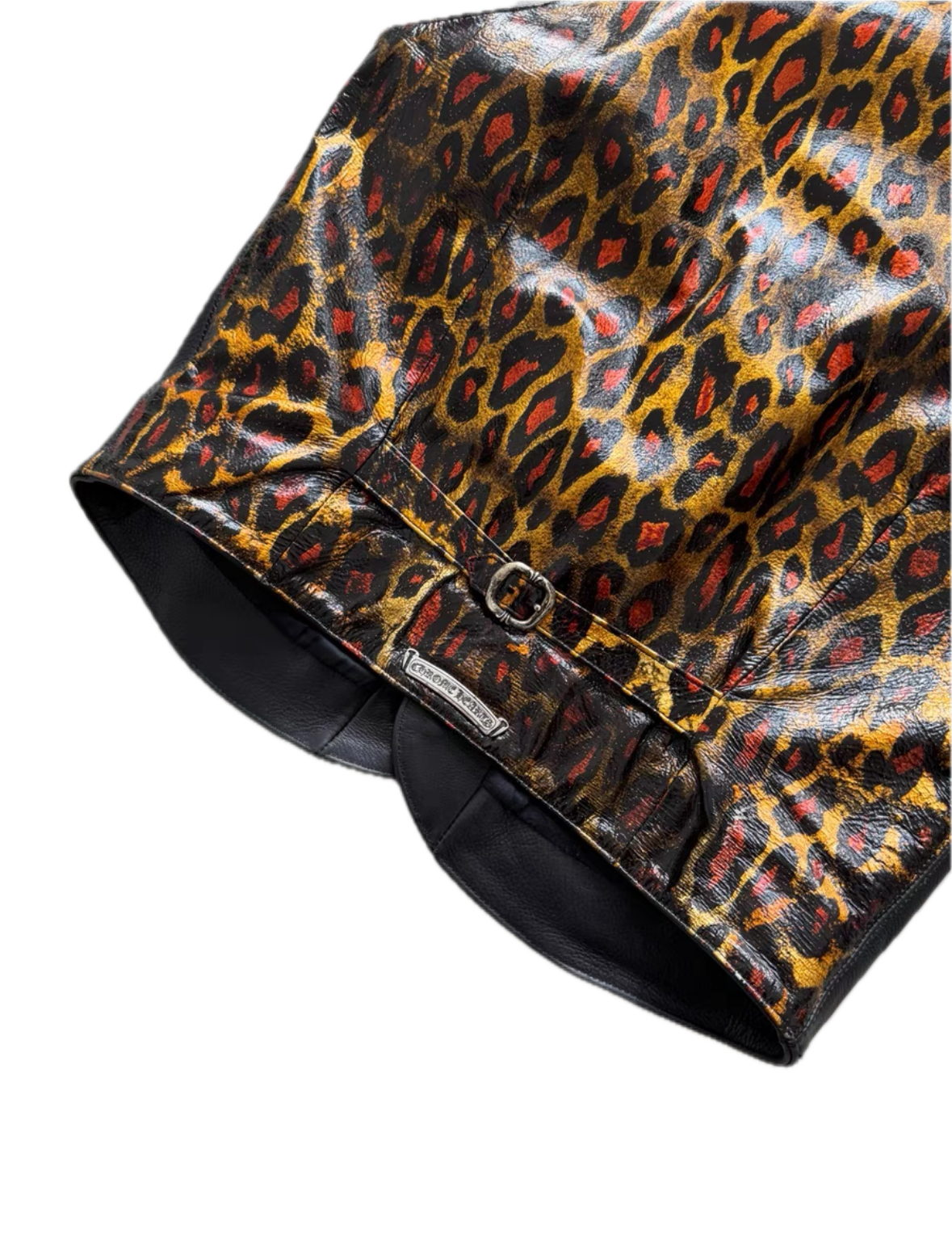 Chrome Hearts Leopard Patent Leather Vest with Multi-Element Buttons