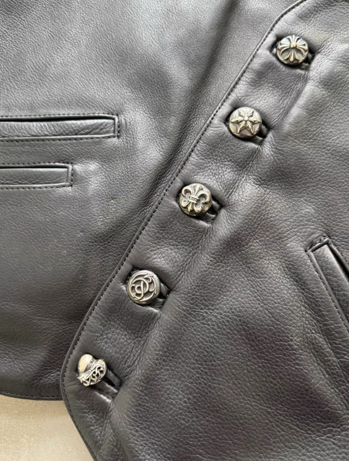 Chrome Hearts Leopard Patent Leather Vest with Multi-Element Buttons