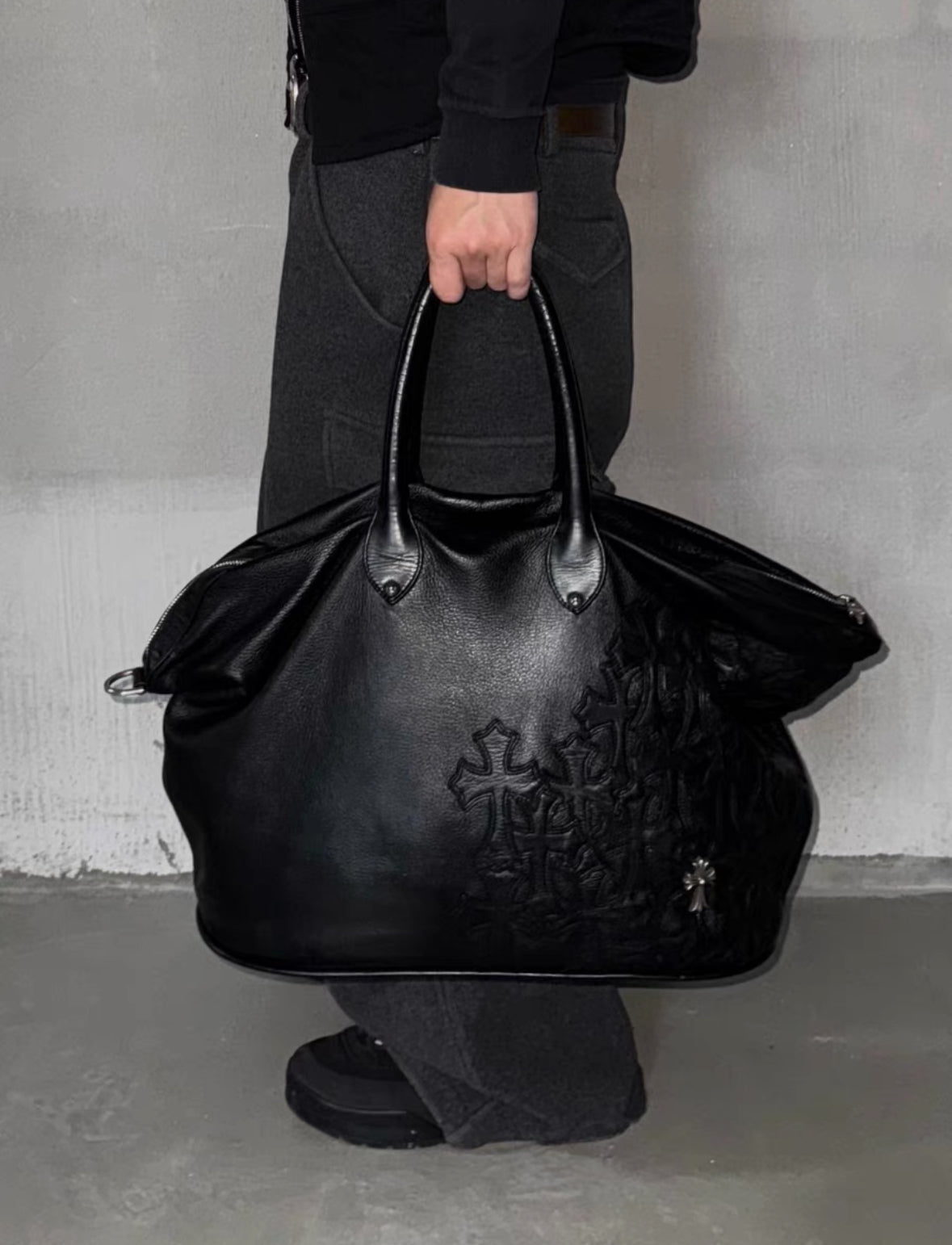 Chrome Hearts 'Gilles' Multi-Cross Patch Tote Travel Bag