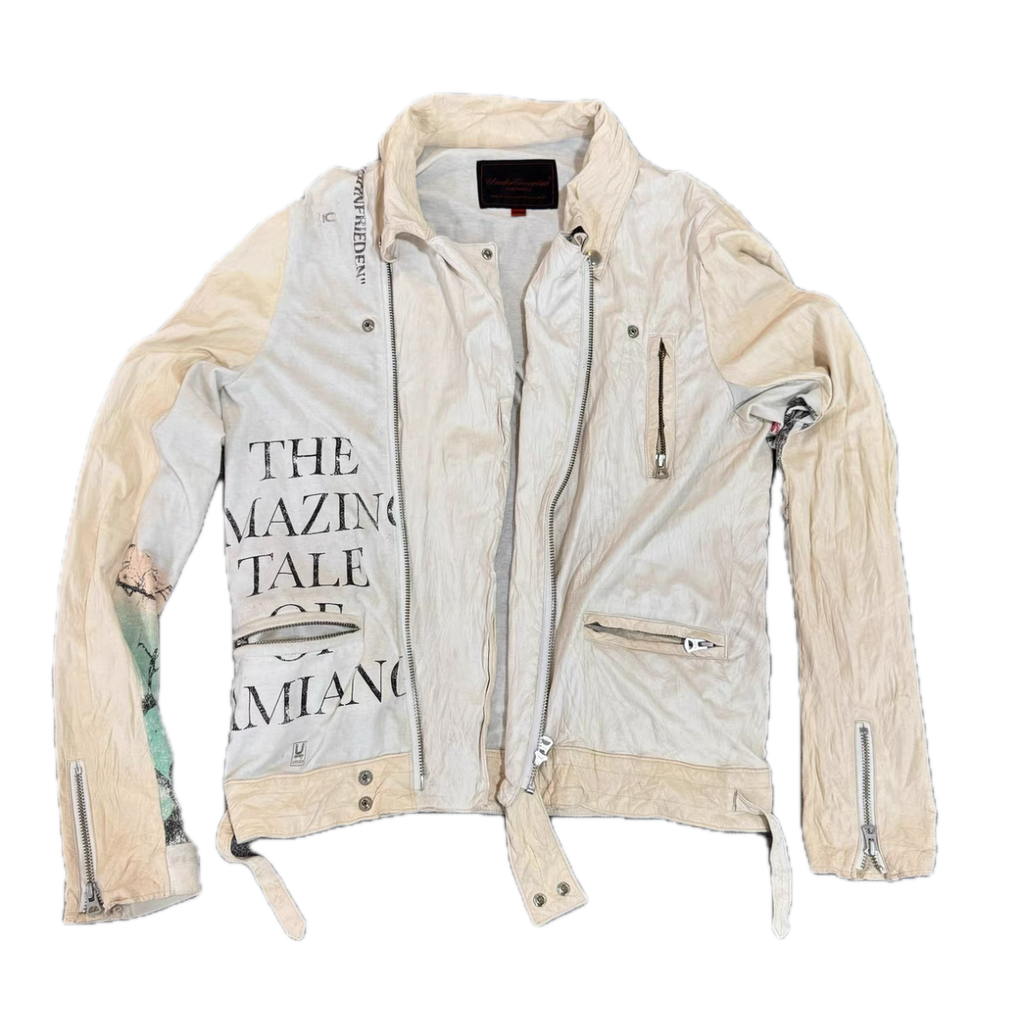 Undercover 06T White Leather Biker Jacket