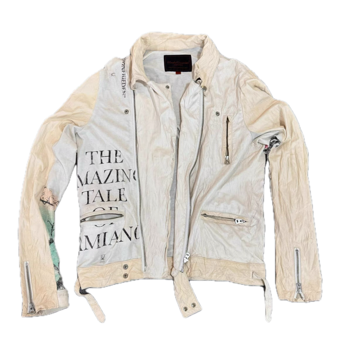 Undercover 06T White Leather Biker Jacket