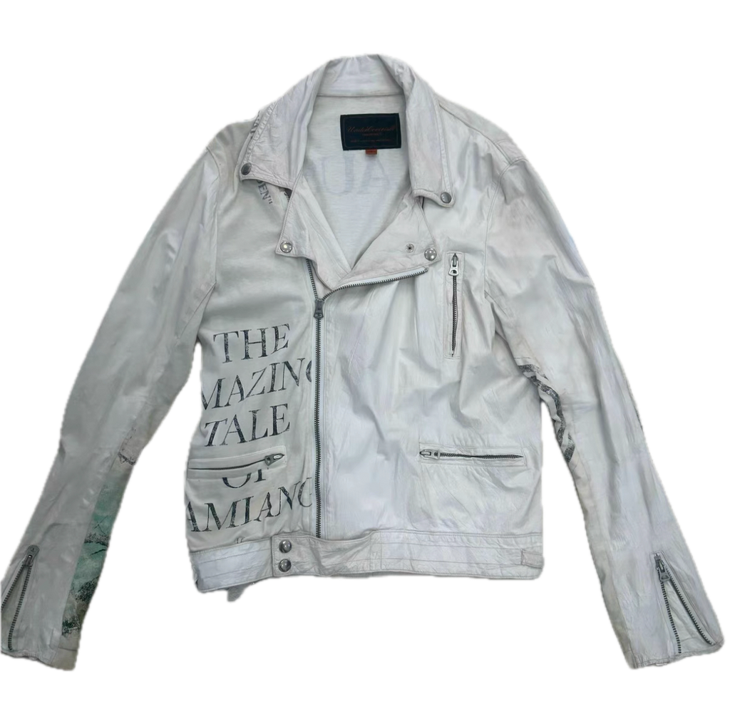 Undercover 06T White Leather Biker Jacket