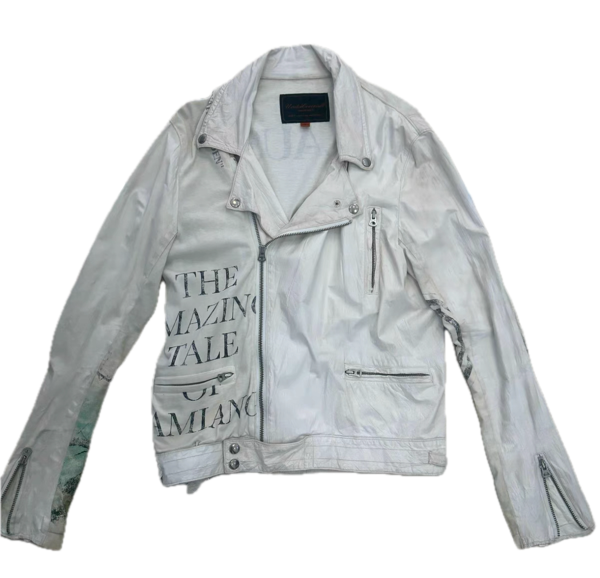 Undercover 06T White Leather Biker Jacket