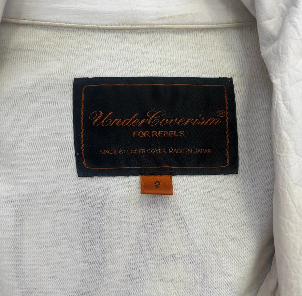 Undercover 06T White Leather Biker Jacket