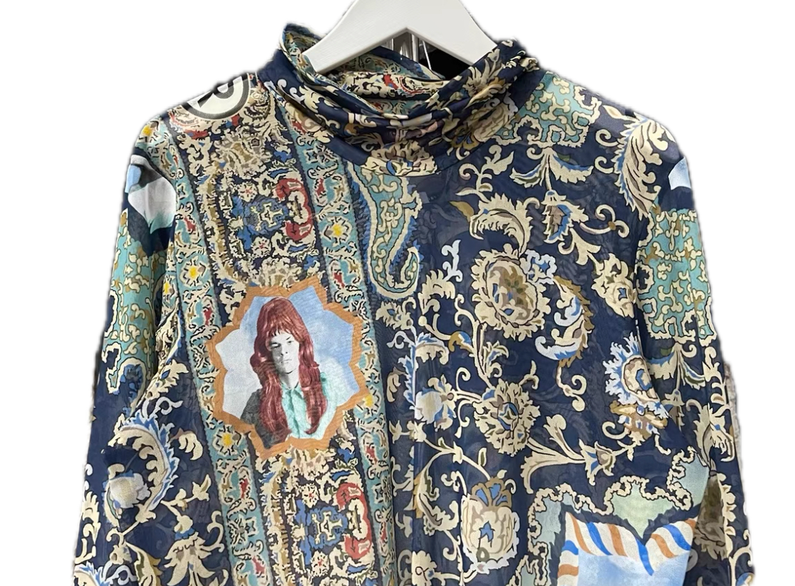 Martine Rose Baroque Print Long Sleeve Top
