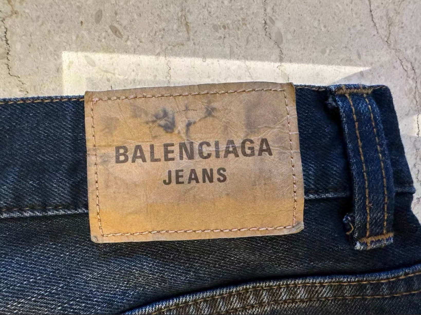 Balenciaga Mud-Dyed Flared Distressed Jeans(Used)