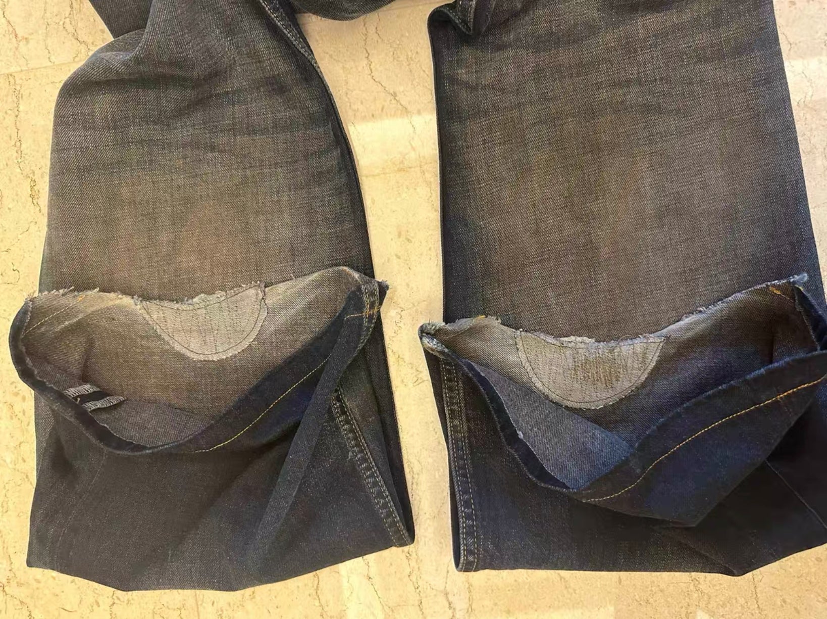 Balenciaga Mud-Dyed Flared Distressed Jeans(Used)