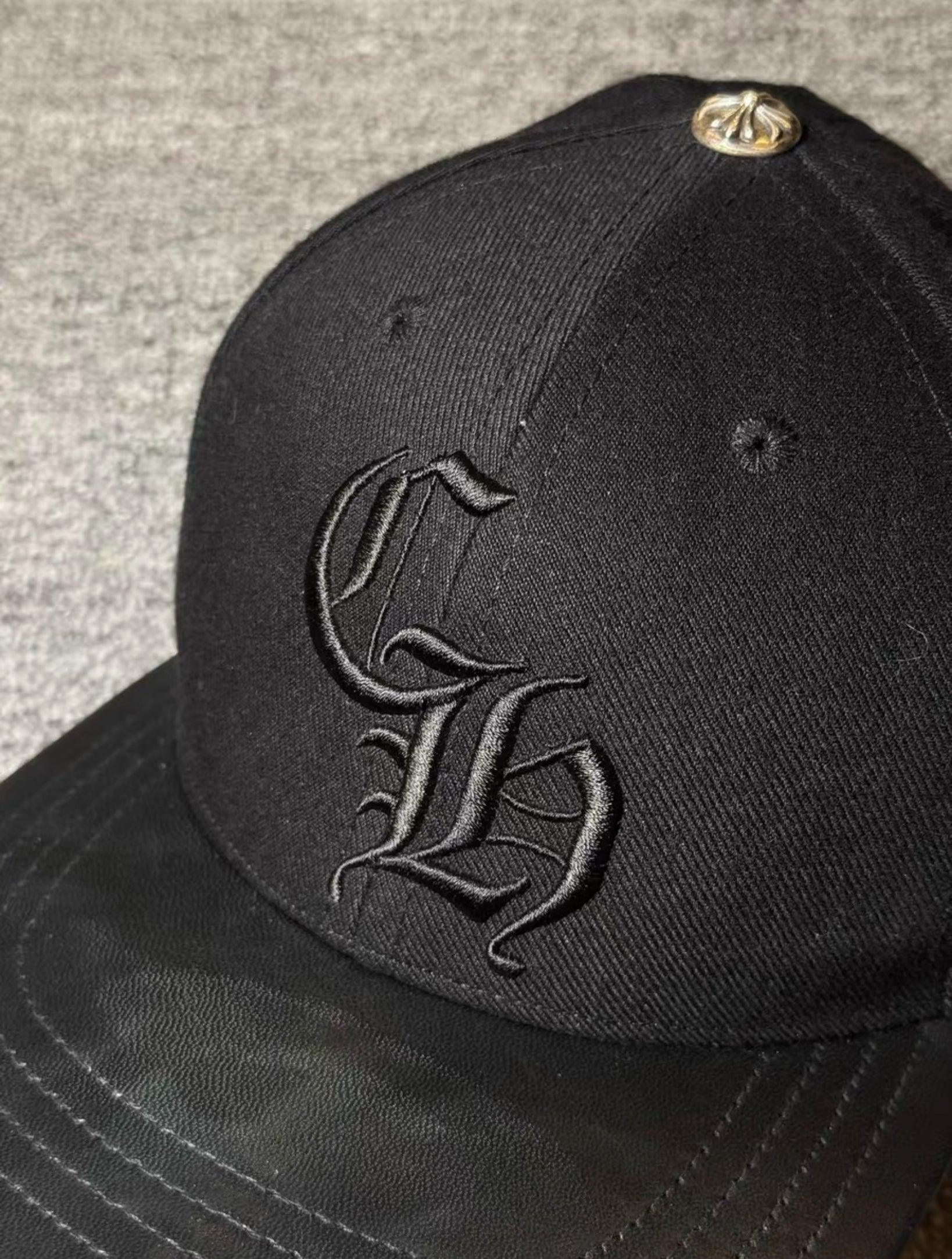 Chrome hearts leather patch cap