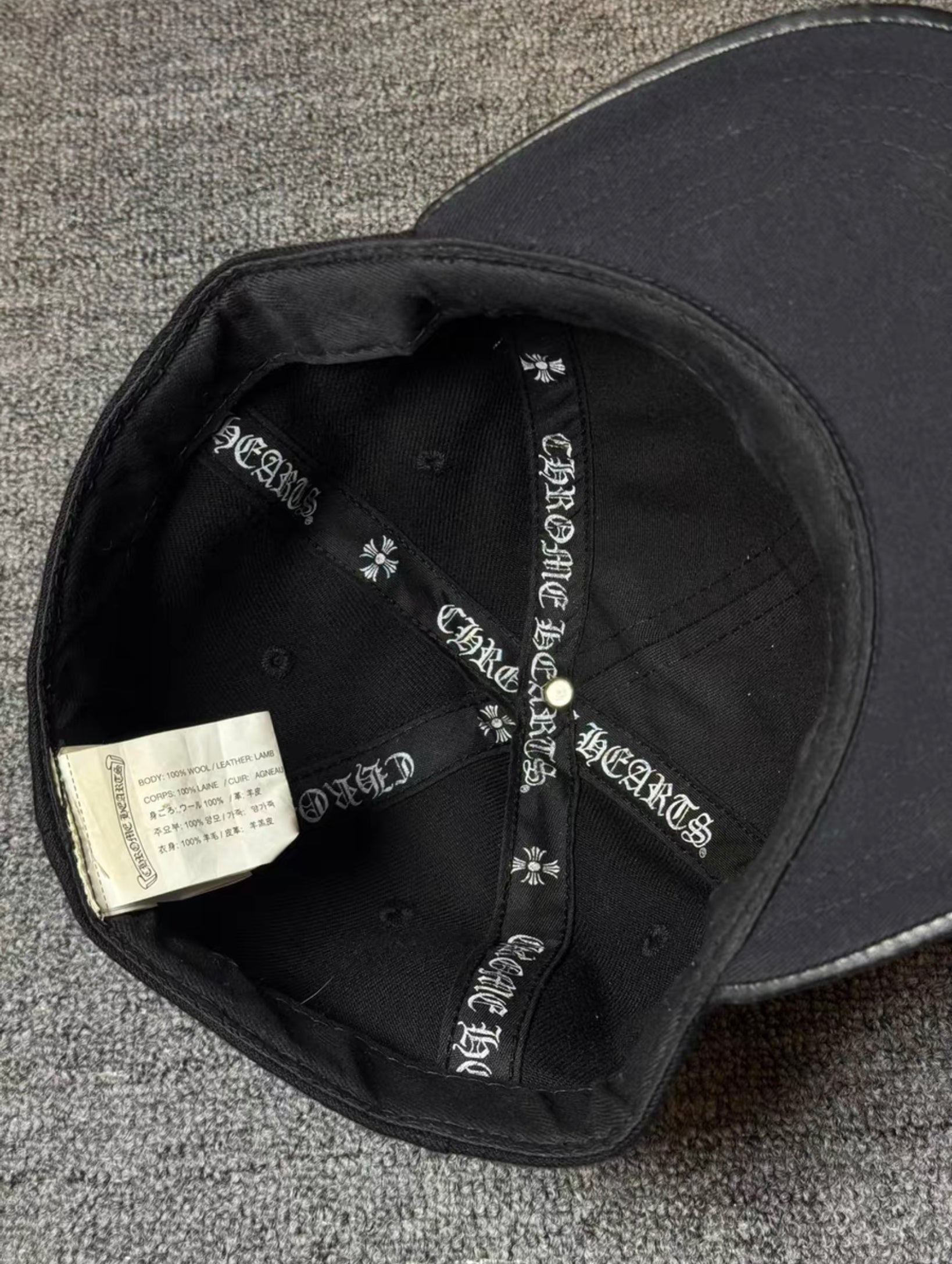 Chrome hearts leather patch cap
