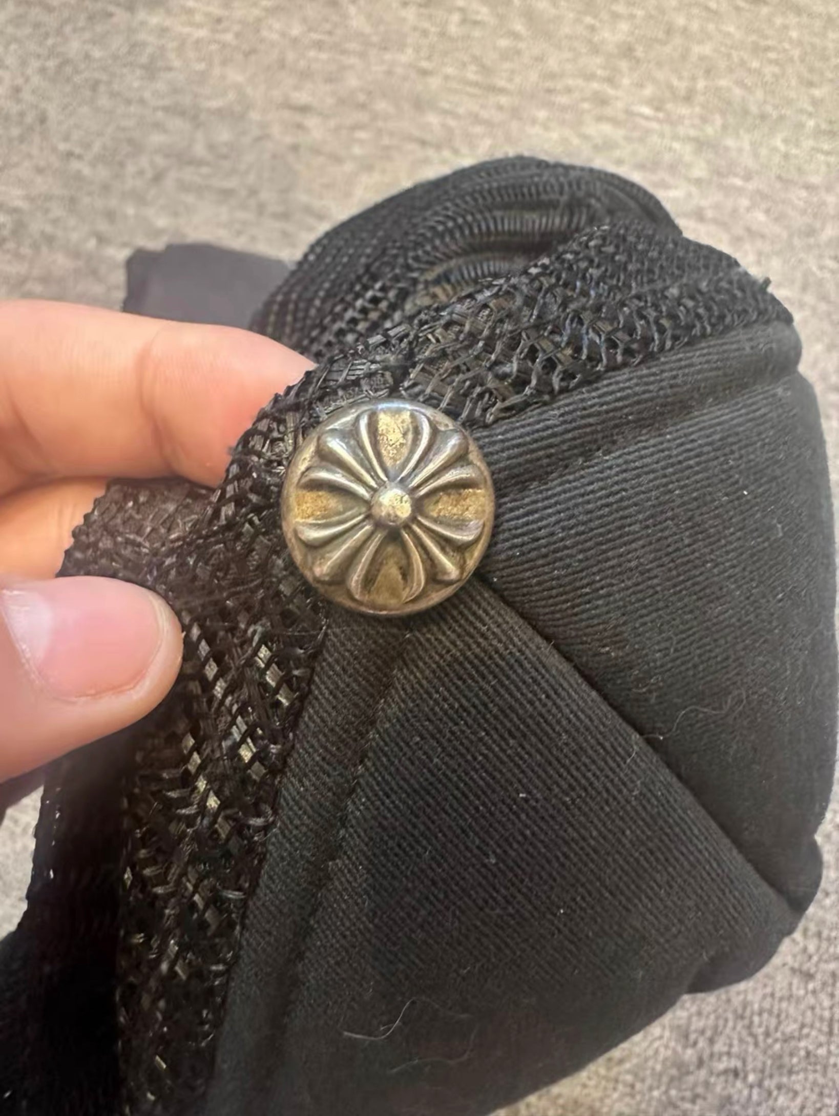 Chrome hearts leather patch cap