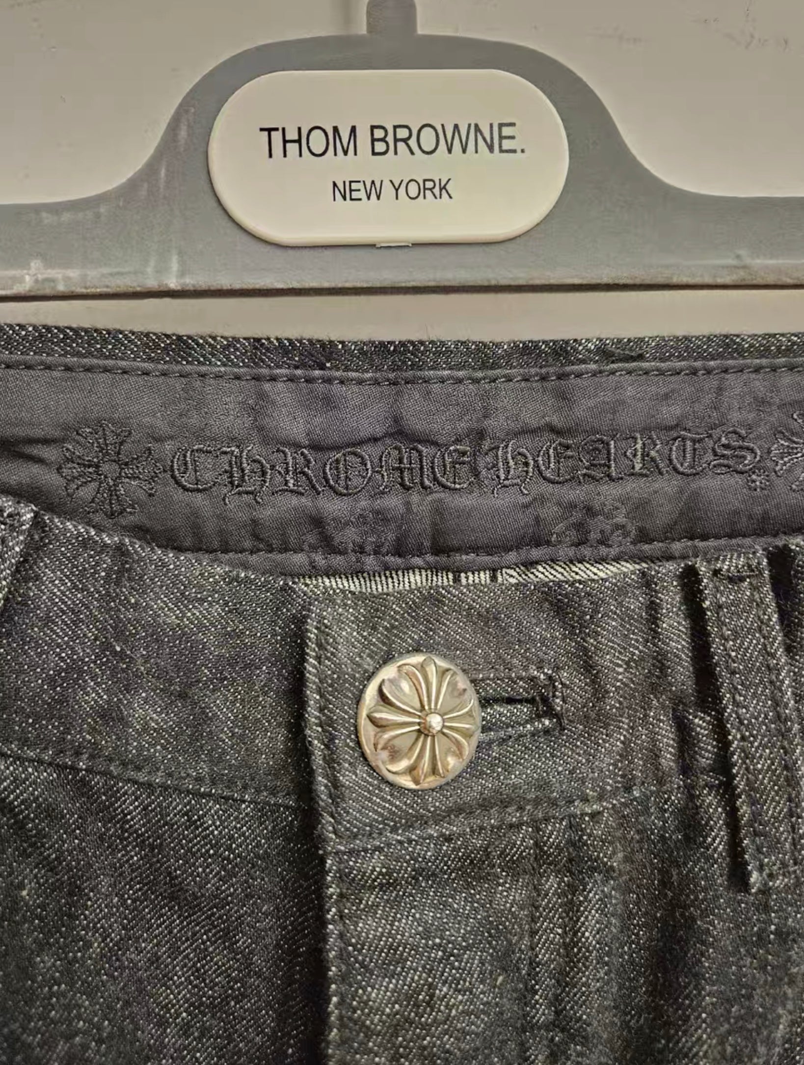 Chrome Hearts Star Leather Patch Jeans