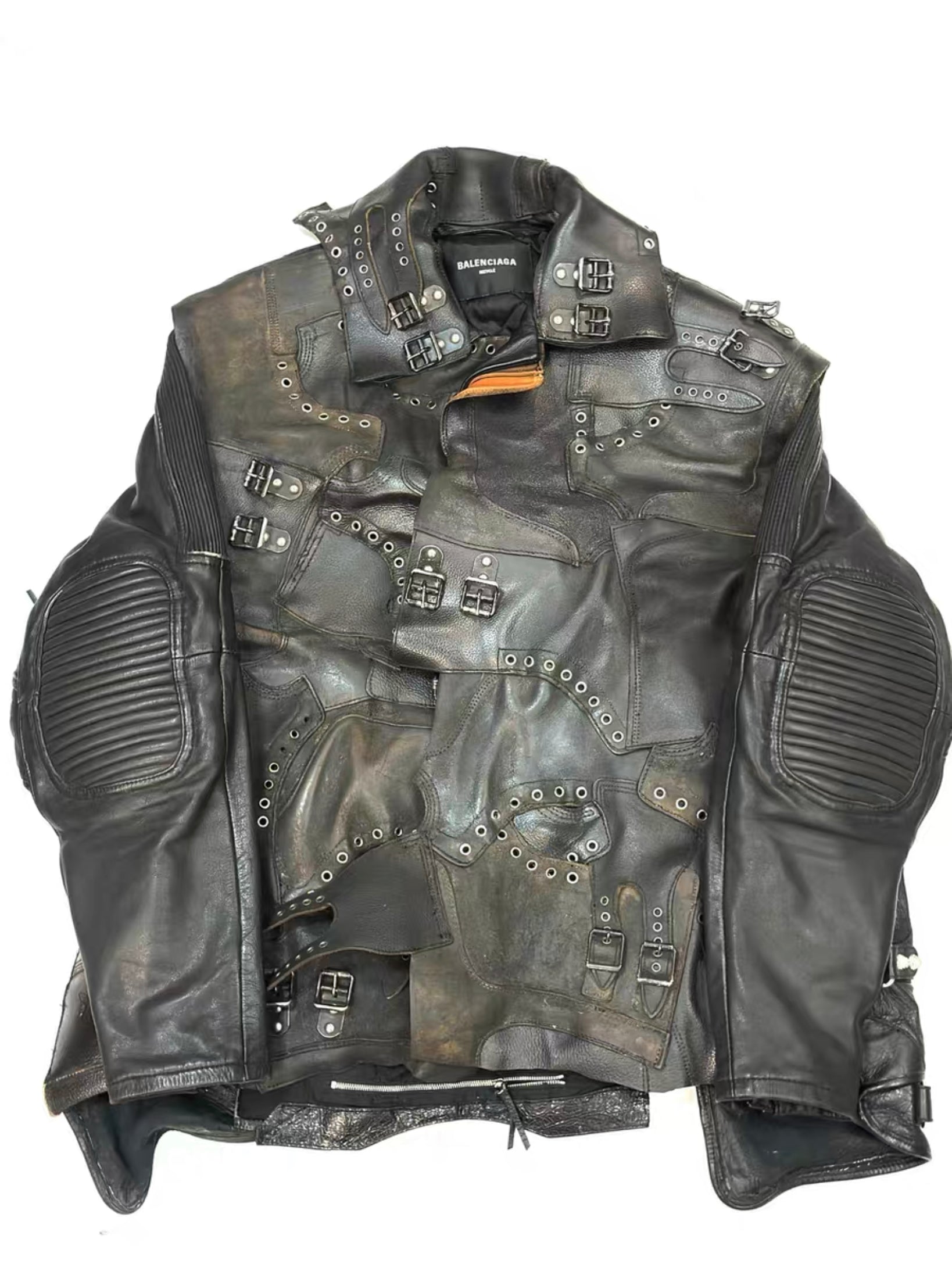 Balenciaga 21SS Upcycled Leather Patchwork Jacket Runway Showpiece