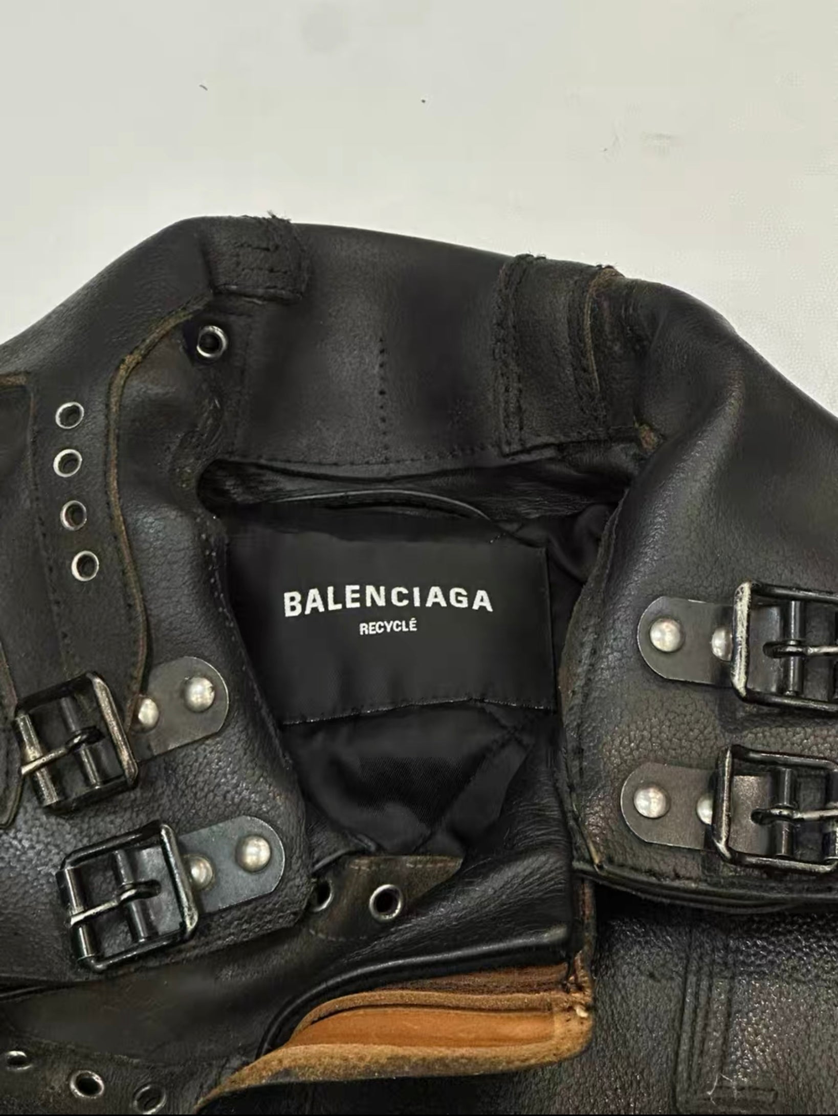 Balenciaga 21SS Upcycled Leather Patchwork Jacket Runway Showpiece