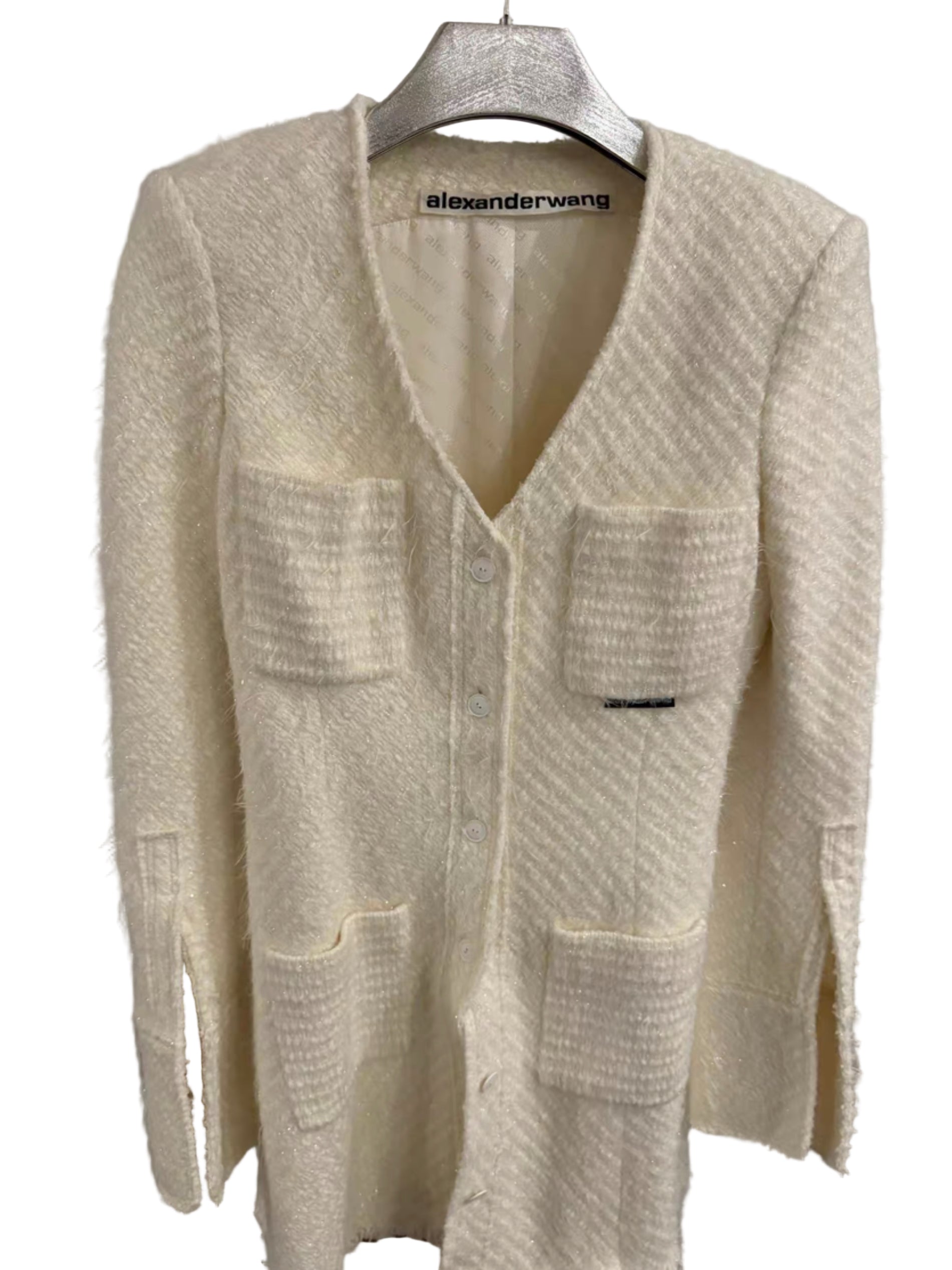 Alexander Wang chain-trimmed tweed jacket